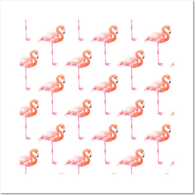 Flamingo pattern Wall Art by katerinamk